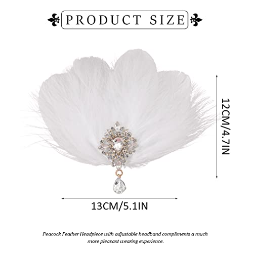 Fashey 1920S Headpieces Flapper Hair Clips Peacock Feather Hair Clips Flapper Feather Headband Gatsby Hair Pins 20S Headband Party Prom Hair Accessories For Women And Girls (Pack Of 1) #TOP1
