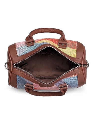 Image of ZOUK Printed Vegan Leather Handmade Women's Handbags with double handles and detachable Sling Strap