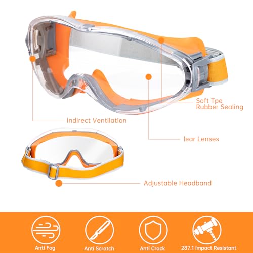 UXIETIN Mowing Goggles Orange