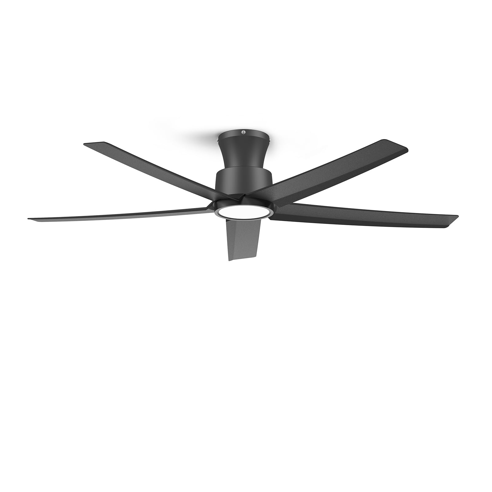 ocioc 52 inch Ceiling Fans with Lights, Large Air Volume Ceiling Fans with Reversible Quiet DC Motor and Remote（Black）