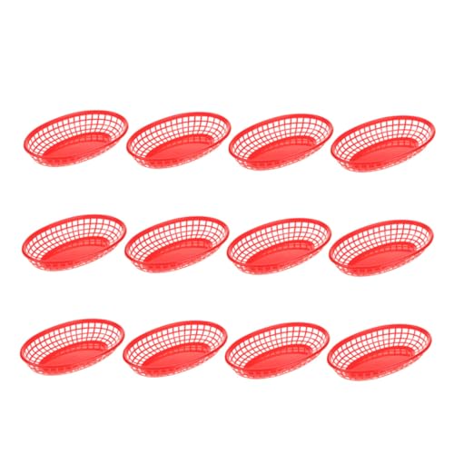 Cabilock 12Pcs Boat Shaped Plastic Snacks Basket for and Fruits Easy to Clean for Home and Parties
