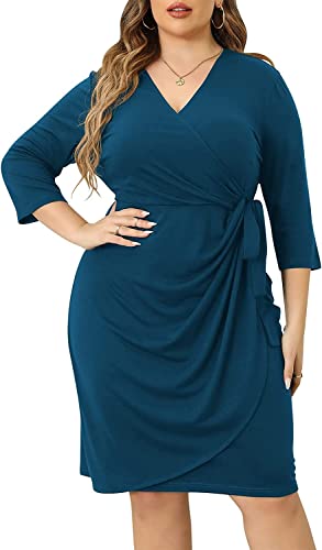Image of TASHVIKA'S Women's Wrap V-Neck Plus Size Maxi Dress