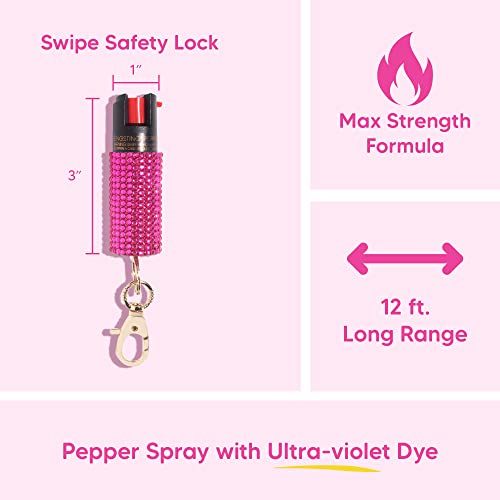 Blingsting Pepper Spray Keychain For Women Pink #TOP4