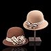 FACAILUO Fedoras Hat for Adult Women Fashion Flower Bowler Wool Cloche Cosplay Costume 20S Flapper Dome Women Fashion Fedoras Black