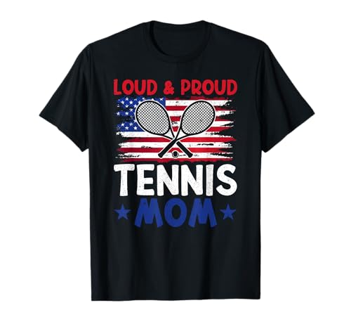 America USA Flag Tennis Mom Mother's Day Funny Tennis Camiseta
