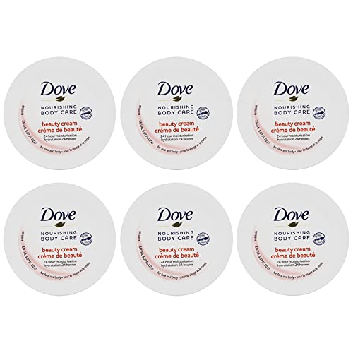 Dove Nourishing Body Care, Face, Hand, And Body Beauty Cream For Normal To Dry Skin Lotion For Women With 24-Hour Moisturization, 6-Pack, 5.07 Oz Each Jar #TOP7