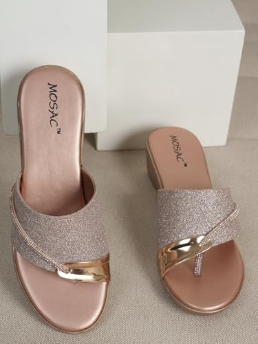 Image of MOSAC Women's Party-Wear Designer Wedding Slip-On Casual Wedge Fashion Wedding Sandal