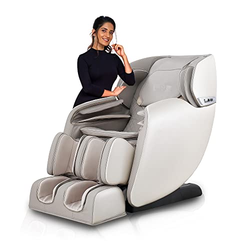 Lixo Corded Electric Massage Chair – LI4455, Deluxe Zero Gravity Massage Chair for Stress Relief, Full Body Massage Chair with Air Pressure, S-L Track, Heating (Champagne)