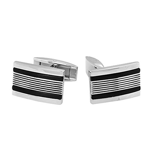 Mancuernillas de acero inoxidable para hombre miniatura 1