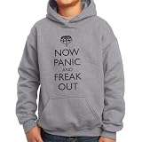 Nutees Now Panic and Freak out Zombies Sudadera con Capucha para niños (Gris Deportivo), 6 Years