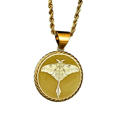Cadena 45 cm con colgante de mariposa y luna encantadora en plata de ley 925