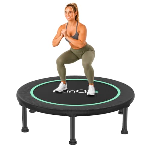 Image of FitinOne 40 inch Foldable Mini Trampoline Load 330lbs /440lbs, Portable Exercise Rebounder Trampoline,Fitness Trampoline for Adults Indoor /Garde Workout Exercise Equipment
