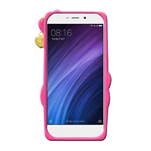 Image of Unirock Hello Kitty Back Case Cover for Redmi 4A| 3D Cute Hello Kitty Case |Soft Silicone Rubber Back Cover with Pendant Kitty Cover for Redmi 4A (Pink)