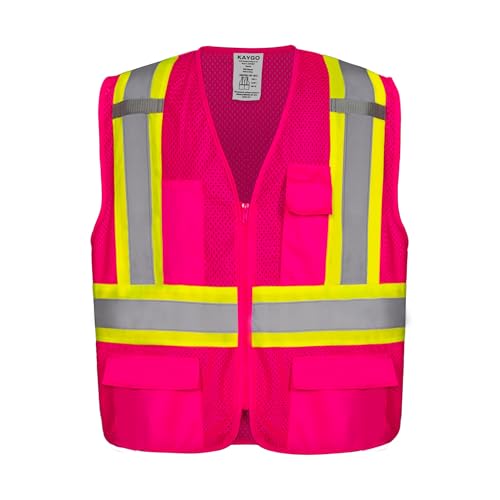 KAYGO Safety Vest with Pockets - High Visibility Reflective Vest ANSI Class 2 Construction Vest