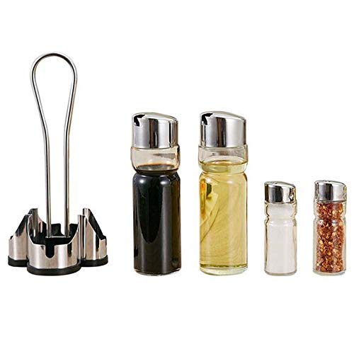 XINGYU Tanque de condimento Frasco de Vidrio de Acero Inoxidable Botella de Salsa de Soja Juego de ollas de Aceite, Adecuado para Cocina, repostar, Salsa de Soja, vinagre