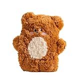 Dasellfa Wärmflasche mit Bezug Flauschig, Wärmeflasche Tier Süß Gummi, Handwärmer mit Kuschelweichem Bezug für Kinder und Frauen, zur Schmerzlinderung, Geschenke, Frei Von Schadstoffen(Bear, 450ml)