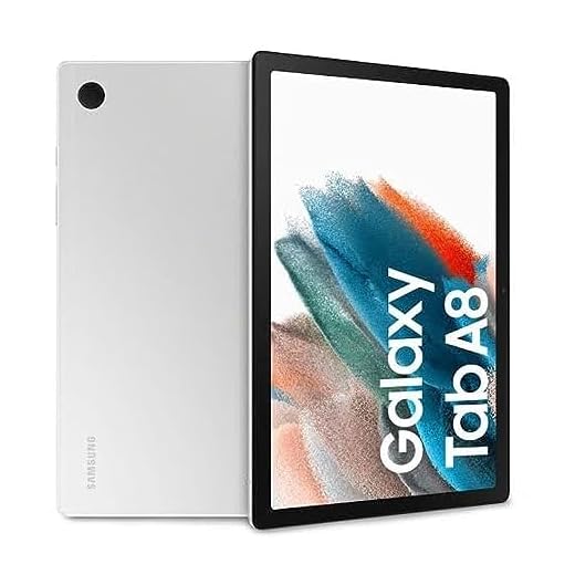 SAMSUNG Galaxy Tab A8 2022 LTE Calls + WiFi 10.5 7040 mAh 8MP SM-X205 International Version Dual Cam (Not Verizon Boost At&t Cricket Metro PCS) + (w/Fast Car Charger Bundle) (Silver, 64GB + 4GB)