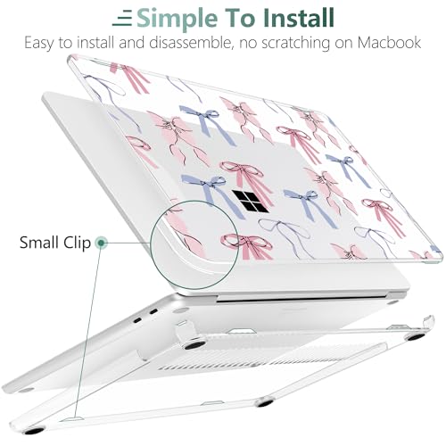 Loyrina Creative Clear Case for Microsoft Surface Laptop 13 inch Copilot+ PC 2025 2026 for Business, Ultra-Slim Lightweight Protective Cover with Artistic Pattern, Pink Bow by Loyrina - Used condition - Image 2