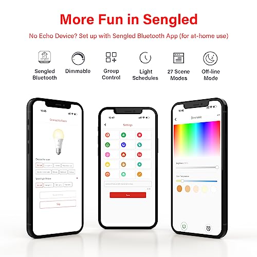 Image of Sengled Smart Light Bulbs, Bluetooth Mesh Smart Bulb That Compatible with Alexa Only, Dimmable LED Light Bulb, Alexa Light Bulbs, 800LM, Soft Whi B11-N11