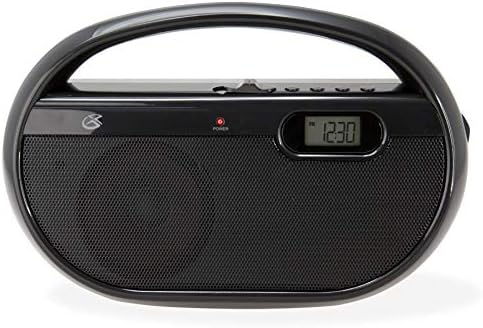GPX, Inc. R602B Portable AM/FM Radio with Digital Clock and Line Input (Black)