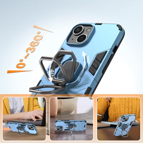 Coque iPhone 15 antichoc avec protege de camera integré bleu