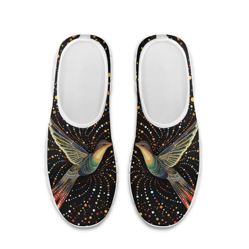Image of Hummingbird Floral Print Lightweight Walking Shoes for Women Mesh Casual Sneakers Size 5-10.5