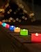 Homemory Multi Color Changing Tea Lights Battery Operated, 7-Color Changing LED Plastic Holiday Candles for Halloween, Pumpkin, Ofrenda, Christmas, Party, Dia1.5'' x H1.3'', 24-Pack [White Base]