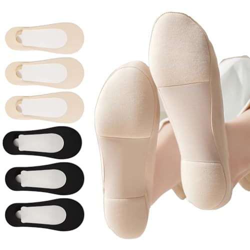 Image of 6 Pair Low Cut Womens No Show Socks With Padding For Flats Loafers Shoes