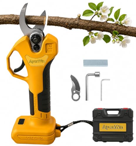 Brushless Electric Pruning Shears Compatible with DeWalt 18V-21V Battery Cordless Secateurs with 15mm/30mm Capacity One-Hand Tree Pruner for Orchard Garden & Landscaping Gift for Gardeners(NO BATTERY)