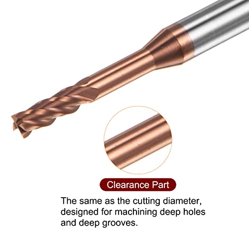Image of HARFINGTON 2pcs Square Nose End Mill 4mm Shank 2.5mm x 15mm AlTiSin Coated Solid Carbide Long Reach Extended Neck 4 Flutes CNC Router Bit Milling Cutter for Stainless Steel Hardened Steel