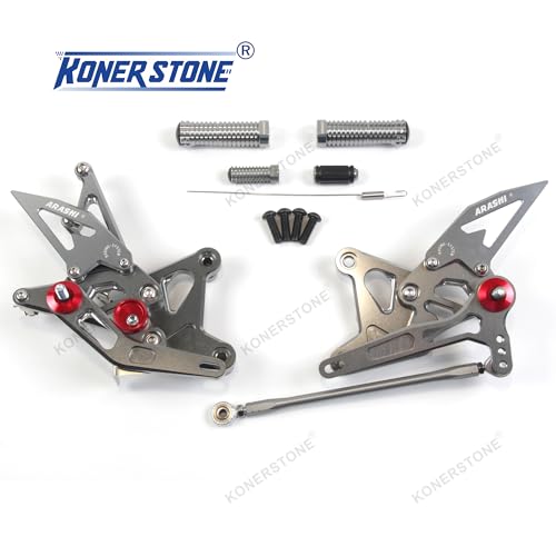 Commandes reculées Ninja ZX6R gris réglables pour repose-pieds pilote - 2