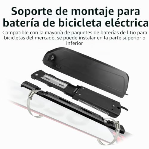 Soporte de batería para bicicleta Hailong Polly de aluminio negro 3