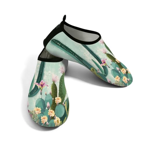 Zapatos de natación para playa de secado rápido con diseño de suculentas y flores