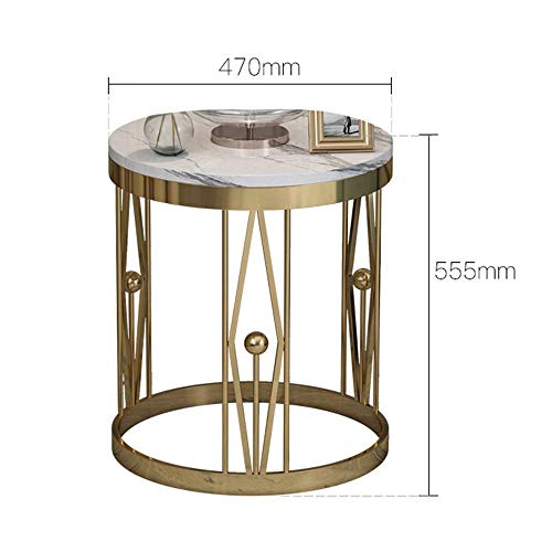 Table basse décontractée stable et facile à nettoyer en marbre blanc pour petits espaces - 3
