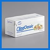 Pokanic Cling Classic Plastic Wrap 12 in x 2000 ft Food Stretch Film Roll Clear ZipSafe Blade Cutter Easy to Cut Dispenser PVC BPA-Free Microwave & Freezer Safe Seal Home Commercial Use (12' x 2000')