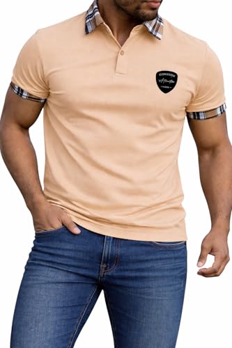 Image of Premium Cotton Polo T-Shirt for Men, Slim Fit, Half Sleeve, Check Collar Design, Casual Stylish