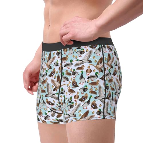 Mallard Ducks Wild Birds1 Print Underwear For Men Comfy Cozy Holiday Boxer Briefs3