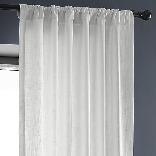 Image of HPD Half Price Drapes Heavy Faux Linen Light Filtering Curtains for Bedroom 96 inch Long (1 Panel) - Rod Pocket Curtain for Living Room - Window Curtains Home Decor - 50 inchW X 96 inchL, Rice White (Pack of 8)