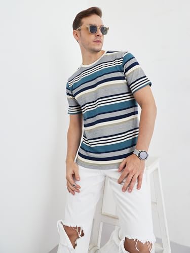 Image of Pivl Men's Summer Striped Style Trendy t Shirt