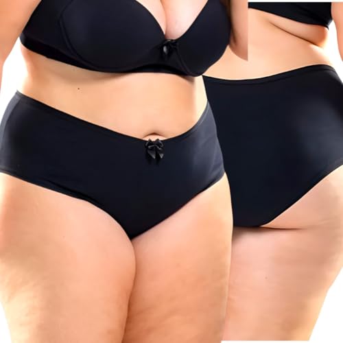 Kit 10 Calçola Plus Size Básica Calcinha Cintura Alta Para Senhora Modelagem Grande (BR, Numérico, 5
