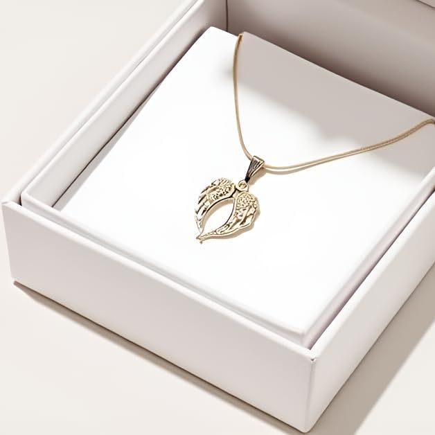 Dainty Angel Wing Heart Pendant Necklace Guardian Angel Silver Plated Snake Chain 20 Inch Easter Mothers Day Graduation Bridesmaids Gift Boxed - Image 2