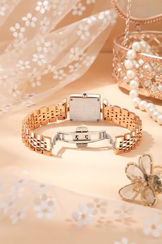 Image of Daniel Hechter Paris Cambon Collection Luxury Watch for Women with Square Dial, Crystal Accents and Stainless Steel Strap