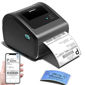 Omezizy Bluetooth Shipping Label Printer with Built-in Label Bin