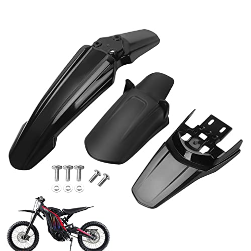 Image of Surron Front-Rear Shock-Rear Fender Set Motorcycle Electric Dirt Bike Off-Road Shock Absorber Mudguard Fender Mud Guard Compatible with Light Bee Sur Ron S /X Segway X160 / X260 3x Fenders Black