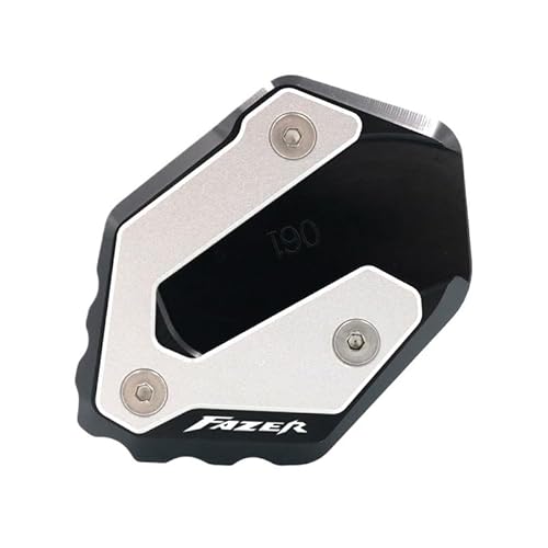 Motorrad Fußverlängerungs Platte Motorrad-Ständerfuß-Seitenständer-Verlängerungspolster-Stützplatte Vergrößern Für Yam&aha FZ6 FAZER FZ6R FZ6-S2 2004-2009(FAZER Black)