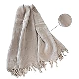 MyAprils Turkish Hand Towels for Bathroom Decorative Towel 100% Cotton Stone Washed Kitchen Towels with Fringe, Farmhouse Bathroom Decor Hand Face Towel 20 x 39 - Stone Beige