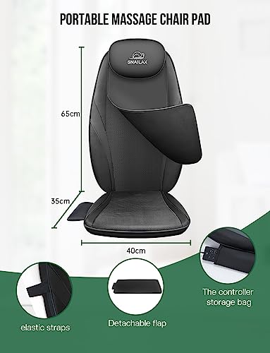 Image of Snailax Back Massager with Heat, Gifts for Men, Women, Electric Deep Tissue Kneading Full Body Massage Chair for Back Pain, Home, Office Use, App Control
