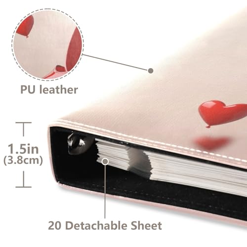 Álbum de fotos autoadhesivo bricolaje scrapbook álbum Día de San Valentín globo corazón zapato de tacón alto 3 anillos carpeta álbum de fotos 40 páginas 8x10 para recuerdos miniatura 4