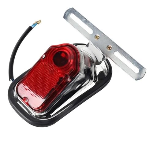 Feu stop arriere de moto universel en metal robuste avec support de plaque bobber
