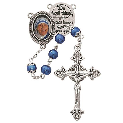 Bonyak Jewelry Blue Mother Teresa Rosary Boxed
